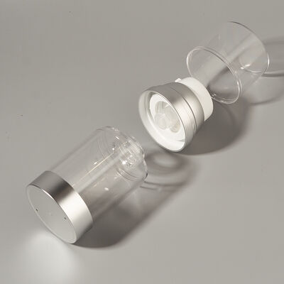 工場 卸売 高級 空き 100ml 150ml 120ml ABS AS 空気のないポンプ ボトル カスタマイズ マット 輝く シルバー UV 供給業者
