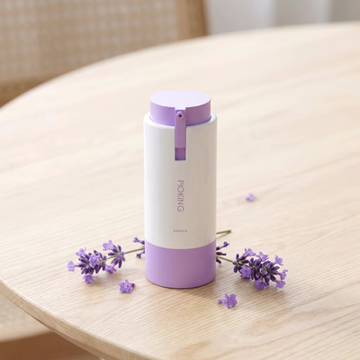 リサイクル可能 プライベート ラベル 15ml 30ml 50ml 丸い形 パーソナル ピンク 紫色 空気のない ABS ローション ボトル 皮膚ケアパッケージ