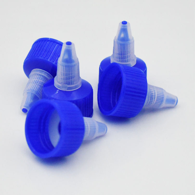 24/410プラスチック液体の分配の帽子の青いねじれの開いた終わり