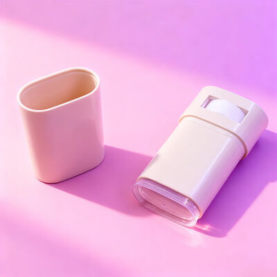 カスタマイズされた楕円形フラット15g 20gツイストアップスティックデオドラント包装詰め替え可能なボディデオドラント日焼け止め容器チューブデオドラント包装