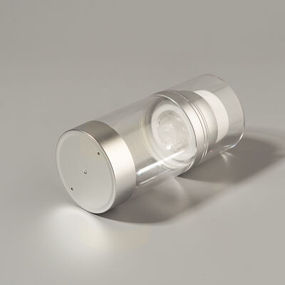 工場 卸売 高級 空き 100ml 150ml 120ml ABS AS 空気のないポンプ ボトル カスタマイズ マット 輝く シルバー UV 供給業者