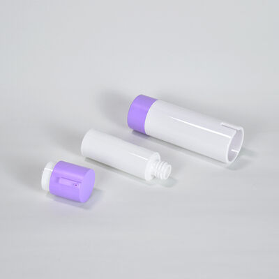 リサイクル可能 プライベート ラベル 15ml 30ml 50ml 丸い形 パーソナル ピンク 紫色 空気のない ABS ローション ボトル 皮膚ケアパッケージ