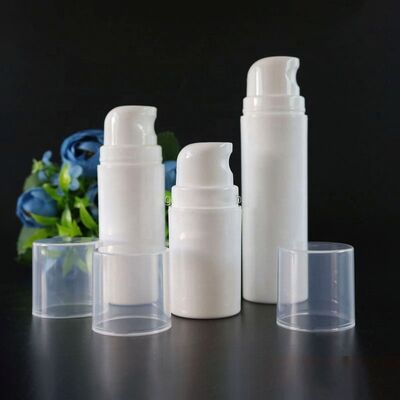 独特の白い化粧品パッケージ 50ml 丸いプラスチック空気が入らないボトル