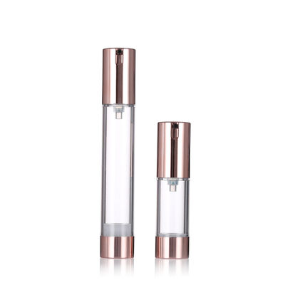 ルックス・ローズ・ゴールド 空気のないポンプボトル 15-20ml 丸い空気のないローションボトル 血清ボトル