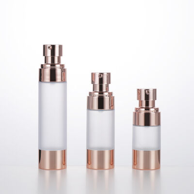 空き旅行 ミニラウンド 無空気ローションボトル 15ml 30ml 50ml ローズゴールド真空ボトル