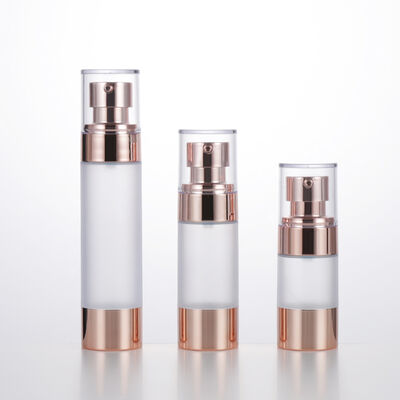 空き旅行 ミニラウンド 無空気ローションボトル 15ml 30ml 50ml ローズゴールド真空ボトル