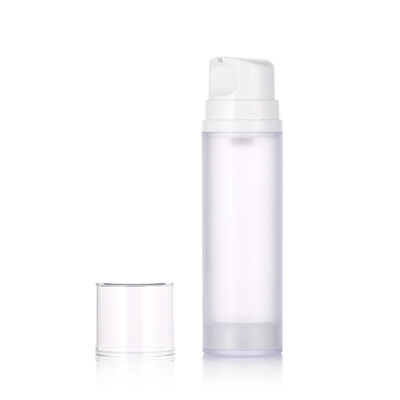 ストック ホワイト クリーム プラスチックの空気のないポンプ ボトル ローション 顔清浄剤 皮膚ケア 血清 50ml/100ml/150ml スクリーンプリント