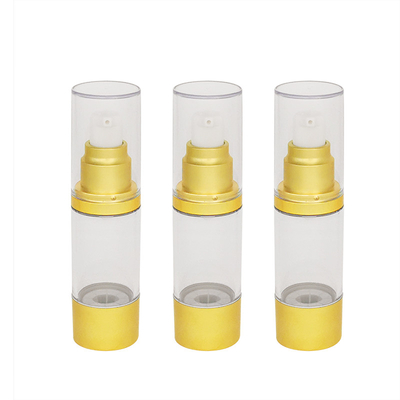 空の明確な金skincareの包装のための空気のないポンプびん