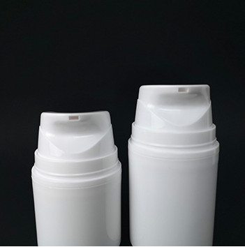 円柱空気のないポンプは白いPPのプラスチック80ML 100ML 150Mlをびん詰めにする